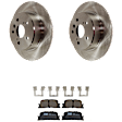 KIT-072924-5436 2-Wheel Set Rear Brake Disc and Pad Kit, Plain Surface 5 Lugs 288.04 mm Ceramic AWD, Includes (2) Brake Disc and (1) Brake Pad Set