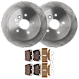 KIT-072924-5448 2-Wheel Set Rear Brake Disc and Pad Kit, Plain Surface 5 Lugs 303.02 mm Semi-metallic, Includes (1) Brake Pad Set and (2) Brake Disc