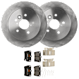 KIT-072924-5449 2-Wheel Set Rear Brake Disc and Pad Kit, Plain Surface 5 Lugs 303.02 mm Semi-metallic, Includes (1) Brake Pad Set and (2) Brake Disc