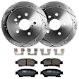 KIT-072924-5455 2-Wheel Set Rear Brake Disc and Pad Kit, Cross-drilled and Slotted 5 Lugs 291 mm Ceramic, Includes (2) Brake Disc and (1) Brake Pad Set