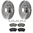 KIT-072924-553 Front Brake Disc and Pad Kit, Plain Surface 5 Lugs Ceramic