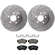 KIT-072924-556 2-Wheel Set Front Brake Disc and Pad Kit, Cross-drilled and Slotted 5 Lugs 279.91 mm Ceramic, Includes (2) Brake Disc and (1) Brake Pad Set