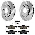KIT-072924-572 2-Wheel Set Front Brake Disc and Pad Kit, Plain Surface 5 Lugs 280.92 mm Ceramic, Includes (1) Brake Pad Set and (2) Brake Disc