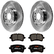 KIT-072924-577 2-Wheel Set Rear Brake Disc and Pad Kit, Plain Surface 5 Lugs 329.95 mm Semi-metallic, Includes (1) Brake Pad Set and (2) Brake Disc