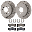 KIT-072924-590 2-Wheel Set Rear Brake Disc and Pad Kit, Cross-drilled and Slotted 5 Lugs 278 mm Ceramic, Includes (1) Brake Pad Set and (2) Brake Disc