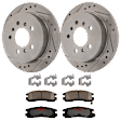 KIT-072924-592 2-Wheel Set Rear Brake Disc and Pad Kit, Cross-drilled and Slotted 5 Lugs 278 mm Ceramic, Includes (1) Brake Pad Set and (2) Brake Disc