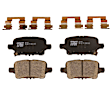 KIT-072924-598 2-Wheel Set Rear Brake Disc and Pad Kit, Plain Surface 5 Lugs 288.04 mm Ceramic, Includes (1) Brake Pad Set and (2) Brake Disc