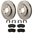 KIT-072924-59 2-Wheel Set Front Brake Disc and Pad Kit, Plain Surface 5 Lugs 295.91 mm Semi-metallic, Includes (1) Brake Pad Set and (2) Brake Disc