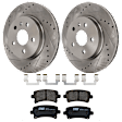 KIT-072924-607 2-Wheel Set Rear Brake Disc and Pad Kit, Cross-drilled and Slotted 5 Lugs 314.96 mm Semi-metallic, Includes (1) Brake Pad Set and (2) Brake Disc