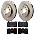 KIT-072924-60 2-Wheel Set Front Brake Disc and Pad Kit, Plain Surface 5 Lugs 295.91 mm Ceramic, Includes (1) Brake Pad Set and (2) Brake Disc