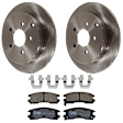 KIT-072924-611 2-Wheel Set Rear Brake Disc and Pad Kit, Plain Surface 5 Lugs 290.07 mm Ceramic, Includes (2) Brake Disc and (1) Brake Pad Set