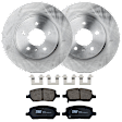 KIT-072924-616 Rear Brake Disc and Pad Kit, Plain Surface 5 Lugs Ceramic FWD