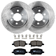 KIT-072924-619 2-Wheel Set Rear Brake Disc and Pad Kit, Plain Surface 6 Lugs 299.97 mm Ceramic, Includes (2) Brake Disc and (1) Brake Pad Set