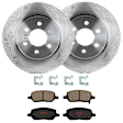 KIT-072924-620 2-Wheel Set Rear Brake Disc and Pad Kit, Plain Surface 6 Lugs 299.97 mm Ceramic, Includes (2) Brake Disc and (1) Brake Pad Set