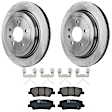 KIT-072924-625 2-Wheel Set Rear Brake Disc and Pad Kit, Plain Surface 5 Lugs 315 mm Ceramic, Includes (2) Brake Disc and (1) Brake Pad Set