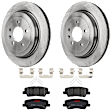 KIT-072924-627 2-Wheel Set Rear Brake Disc and Pad Kit, Plain Surface 5 Lugs 315 mm Ceramic, Includes (2) Brake Disc and (1) Brake Pad Set