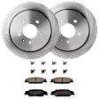 KIT-072924-650 2-Wheel Set Rear Brake Disc and Pad Kit, Plain Surface 5 Lugs 297.94 mm Ceramic, Includes (2) Brake Disc and (1) Brake Pad Set