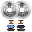 KIT-072924-663 2-Wheel Set Rear Brake Disc and Pad Kit, Plain Surface 5 Lugs 292 mm Semi-metallic, Includes (2) Brake Disc and (1) Brake Pad Set