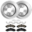 KIT-072924-667 2-Wheel Set Rear Brake Disc and Pad Kit, Plain Surface 6 Lugs 329.69 mm Ceramic, Includes (1) Brake Pad Set and (2) Brake Disc