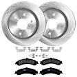 KIT-072924-668 2-Wheel Set Rear Brake Disc and Pad Kit, Plain Surface 6 Lugs 329.69 mm Semi-metallic, Includes (1) Brake Pad Set and (2) Brake Disc