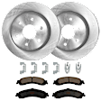 KIT-072924-669 2-Wheel Set Rear Brake Disc and Pad Kit, Plain Surface 6 Lugs 329.69 mm Ceramic, Includes (1) Brake Pad Set and (2) Brake Disc