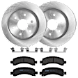 KIT-072924-675 2-Wheel Set Rear Brake Disc and Pad Kit, Plain Surface 6 Lugs 329.69 mm Ceramic, Includes (1) Brake Pad Set and (2) Brake Disc