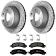 KIT-072924-681 2-Wheel Set Rear Brake Disc and Pad Kit, Cross-drilled and Slotted 6 Lugs 329.69 mm Semi-metallic, Includes (2) Brake Disc and (1) Brake Pad Set
