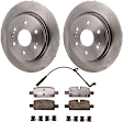 KIT-072924-683 2-Wheel Set Rear Brake Disc and Pad Kit, Plain Surface 6 Lugs 345 mm Ceramic, Includes (1) Brake Pad Set and (2) Brake Disc
