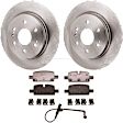 KIT-072924-684 2-Wheel Set Rear Brake Disc and Pad Kit, Plain Surface 6 Lugs 345 mm Ceramic, Includes (1) Brake Pad Set and (2) Brake Disc
