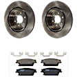 KIT-072924-687 2-Wheel Set Rear Brake Disc and Pad Kit, Plain Surface 6 Lugs 319.02 mm Ceramic, Includes (2) Brake Disc and (1) Brake Pad Set