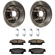 KIT-072924-688 2-Wheel Set Rear Brake Disc and Pad Kit, Plain Surface 6 Lugs 319.02 mm Ceramic, Includes (2) Brake Disc and (1) Brake Pad Set