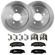 KIT-072924-693 2-Wheel Set Rear Brake Disc and Pad Kit, Plain Surface 5 Lugs 305.05 mm Ceramic, Includes (2) Brake Disc and (1) Brake Pad Set