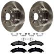KIT-072924-701 2-Wheel Set Rear Brake Disc and Pad Kit, Plain Surface 5 Lugs 282.45 mm Semi-metallic, Includes (2) Disc and (1) Pad Set