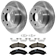 KIT-072924-707 2-Wheel Set Rear Brake Disc and Pad Kit, Plain Surface 6 Lugs 325.12 mm Ceramic, Includes (1) Brake Pad Set and (2) Brake Disc