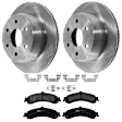 KIT-072924-709 2-Wheel Set Rear Brake Disc and Pad Kit, Plain Surface 6 Lugs 325.12 mm Semi-metallic, Includes (1) Brake Pad Set and (2) Brake Disc