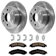KIT-072924-710 2-Wheel Set Rear Brake Disc and Pad Kit, Plain Surface 6 Lugs 325.12 mm Ceramic, Includes (1) Brake Pad Set and (2) Brake Disc