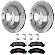 KIT-072924-719 2-Wheel Set Rear Brake Disc and Pad Kit, Cross-drilled and Slotted 6 Lugs 325.12 mm Semi-metallic, Includes (2) Brake Disc and (1) Brake Pad Set