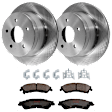 KIT-072924-724 2-Wheel Set Rear Brake Disc and Pad Kit, Plain Surface 5 Lugs 294.89 mm Ceramic, Includes (1) Brake Pad Set and (2) Brake Disc