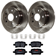 KIT-072924-736 2-Wheel Set Rear Brake Disc and Pad Kit, Plain Surface 5 Lugs 263.91 mm Ceramic, Includes (2) Brake Disc and (1) Brake Pad Set