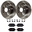 KIT-072924-737 2-Wheel Set Rear Brake Disc and Pad Kit, Plain Surface 5 Lugs 263.91 mm Ceramic, Includes (2) Brake Disc and (1) Brake Pad Set