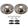 KIT-072924-749 2-Wheel Set Rear Brake Disc and Pad Kit, Plain Surface 5 Lugs 305.05 mm Ceramic, Includes (2) Brake Disc and (1) Brake Pad Set