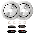KIT-072924-766 2-Wheel Set Brake Disc and Pad Kit, Plain Surface 5 Lugs 324 mm Semi-metallic, Includes (2) Brake Disc and (1) Brake Pad Set