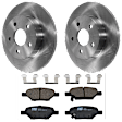 KIT-072924-776 2-Wheel Set Rear Brake Disc and Pad Kit, Plain Surface 5 Lugs 270 mm Ceramic, Includes (2) Brake Disc and (1) Brake Pad Set