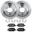 KIT-072924-783 2-Wheel Set Rear Brake Disc and Pad Kit, Plain Surface 5 Lugs 288.04 mm Ceramic, Includes (1) Brake Pad Set and (2) Brake Disc