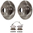 KIT-072924-787 2-Wheel Set Rear Brake Disc and Pad Kit, Plain Surface 6 Lugs 344.93 mm Ceramic, Includes (2) Disc and (1) Pad Set