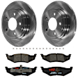 KIT-072924-795 2-Wheel Set Rear Brake Disc and Pad Kit, Plain Surface 5 Lugs 270.26 mm Semi-metallic, Includes (2) Brake Disc and (1) Brake Pad Set