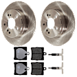 KIT-072924-799 2-Wheel Set Rear Brake Disc and Pad Kit, Plain Surface 5 Lugs 277.88 mm Semi-metallic, Includes (2) Brake Disc and (1) Brake Pad Set