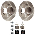KIT-072924-800 2-Wheel Set Rear Brake Disc and Pad Kit, Plain Surface 5 Lugs 277.88 mm Semi-metallic, Includes (2) Brake Disc and (1) Brake Pad Set