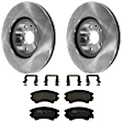 KIT-072924-80 2-Wheel Set Front Brake Disc and Pad Kit, Plain Surface 5 Lugs 344.93 mm Semi-metallic, Includes (1) Brake Pad Set and (2) Brake Disc