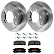 KIT-072924-822 2-Wheel Set Rear Brake Disc and Pad Kit, Plain Surface 5 Lugs 261.87 mm Ceramic, Includes (1) Brake Pad Set and (2) Brake Disc